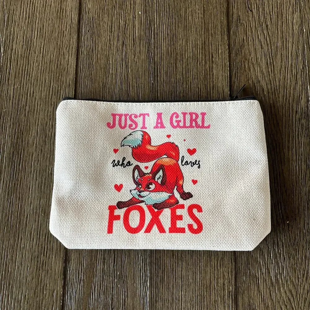 Cosmetic Bag Fox Just A‎ Girl Who Loves Foxes Gift Zipper Pencil Bag